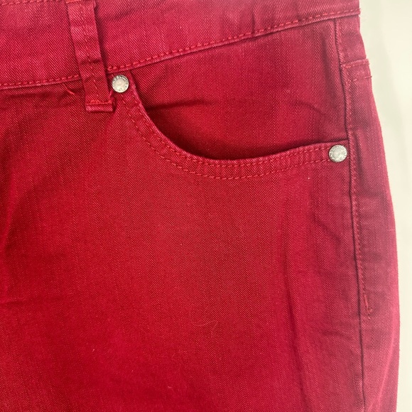 Bandolino Red Samantha Mid-Rise Straight Leg Jeans Size 14 - Picture 5 of 13